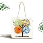 - Canta-2335 - Realhomes 4 Mevsim Ağaç Resimli Kumaş Plaj Çantası Realhomes