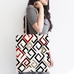 Labirent Çizimli Modern Dijital Baskılı Kumaş Plaj Çantası Realhomes