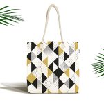 Bağımsız Geometrik Şekiller Dijital Baskılı Kumaş Plaj Çantası Realhomes