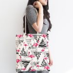 Puanlı Temalı Flamingo Desenli Dijital Baskılı Kumaş Plaj Çantası Realhomes