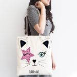 Süper Cat Motifli Modern Dijital Baskılı Kumaş Plaj Çantası Realhomes