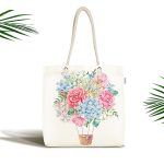 - Canta-2520 - Realhomes Kurdele Motifli Karma Çiçek Dijital Baskılı Kumaş Plaj Çantası Realhomes