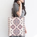 Çini Karo Motifli Dijital Baskılı Kumaş Plaj Çantası Realhomes