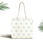 Bulut Mavi Yıldız Kumaş Plaj Çantası Realhomes