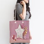 Modern Pembe Zeminli 3D Yıldız Desenli Kumaş Plaj Çantası Realhomes