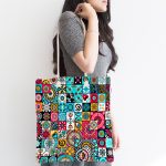 - Canta-3317-1 - Realhomes Realhomes Mozaik Desenli Özel Tasarım Kumaş Plaj Çantası Realhomes