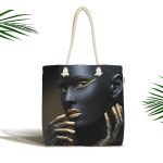 - Canta-3332 - Realhomes African Gold Kadın Özel Tasarımlı Kumaş Plaj Çantası Realhomes