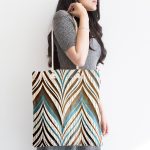 Renklerin Uyumu Geometrik Tasarımlı Kumaş Plaj Çantası Realhomes