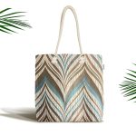 Renklerin Uyumu Geometrik Tasarımlı Kumaş Plaj Çantası Realhomes