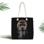 Siyahi Kadın Özel Tasarımlı Modern Kumaş Plaj Çantası Realhomes