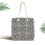 - Canta-3375 - Realhomes Özel Tasarım Crafts Motifli Dijital Baskılı Kumaş Plaj Çantası Realhomes