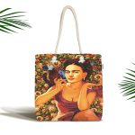 Mutluluk Çiçekleri Vintage Tasarımlı Dijital Baskılı Kumaş Plaj Çantası Realhomes