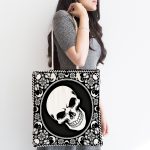 - Canta-3642-1 - Realhomes Kuru Kafa Motifli Dijital Baskılı Kumaş Plaj Çantası Realhomes