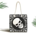 - Canta-3642 - Realhomes Kuru Kafa Motifli Dijital Baskılı Kumaş Plaj Çantası Realhomes