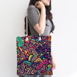 - Canta-3649-1 - Realhomes Rengarenk Etnik Desenli Tasarım Dijital Baskılı Kumaş Plaj Çantası Realhomes