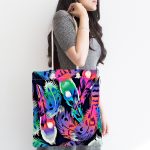 - Canta-3652-1 - Realhomes Renkli Tüyler Dijital Baskılı Kumaş Plaj Çantası Realhomes