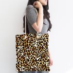 - Canta-3660-1 - Realhomes Leopar Motifli Dijital Baskılı Kumaş Plaj Çantası Realhomes