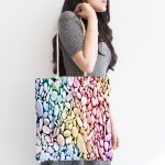 Renkli Çakıl Taşları Motifli Dijital Baskılı Kumaş Plaj Çantası Realhomes