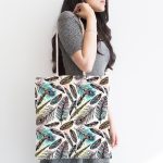 - Canta-3827-1 - Realhomes Renkli Tüyler Dijital Baskılı Kumaş Plaj Çantası Realhomes