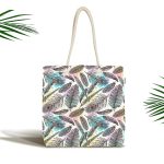 - Canta-3827 - Realhomes Renkli Tüyler Dijital Baskılı Kumaş Plaj Çantası Realhomes