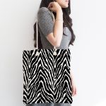 Zebra Desenli Özel Tasarım Dijital Baskılı Kumaş Plaj Çantası Realhomes