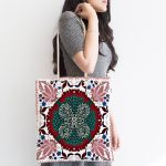 Çiçek Motifli Özel Tasarım Dijital Baskılı Kumaş Plaj Çantası Realhomes