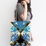 Zincir Ve Çiçek Desenli Özel Tasarım Dijital Baskılı Kumaş Plaj Çantası Realhomes