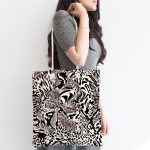 Renkli Leopar Desenli Özel Tasarım Dijital Baskılı Kumaş Plaj Çantası Realhomes