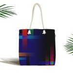 Soyut Tarzda Geometrik Özel Tasarım Dijital Baskılı Kumaş Plaj Çantası Realhomes