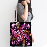 - Canta-4122-1 - Realhomes Renkli Abstract Desenli Özel Tasarım Dijital Baskılı Kumaş Plaj Çantası Realhomes