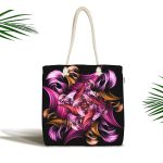 - Canta-4122 - Realhomes Renkli Abstract Desenli Özel Tasarım Dijital Baskılı Kumaş Plaj Çantası Realhomes