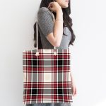 Modern Ekose Tasarımlı Kumaş Plaj Çantası Realhomes