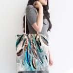 - Canta-4257-1 - Realhomes Kuş Tüyü Tasarımlı Kumaş Plaj Çantası Realhomes