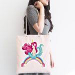 - Canta-4317-1 - Realhomes Denizkızı Ve Gökkuşağı Motifli Özel Tasarımlı Dijital Baskılı Çocuk Odası Kumaş Plaj Çantası Realhomes