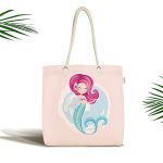 - Canta-4318 - Realhomes Denizkızı Desenli Özel Tasarımlı Dijital Baskılı Çocuk Odası Kumaş Plaj Çantası Realhomes