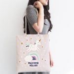 - Canta-4327-1 - Realhomes Realhomes Unicorn Özel Tasarımlı At Motifli Kumaş Plaj Çantası Realhomes