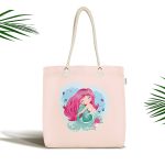 - Canta-4331 - Realhomes Denizkızı Desenli Özel Tasarımlı Dijital Baskılı Çocuk Odası Kumaş Plaj Çantası Realhomes