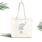 - Canta-4345 - Realhomes Sevimli Fil Baby Shower Tasarımlı Çocuk Odası Kumaş Plaj Çantası Realhomes