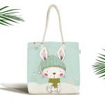 - Canta-4354 - Realhomes Realhomes Winter Tavşan Motifli Dijital Baskılı Kumaş Plaj Çantası Realhomes