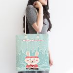 - Canta-4355-1 - Realhomes Realhomes Christmas Ayıcık Desenli Özel Tasarım Kumaş Plaj Çantası Realhomes