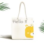 - Canta-4372 - Realhomes Sarı Ayıcık Hello Motifli Çocuk Odası Kumaş Plaj Çantası Realhomes