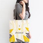 - Canta-4373-1 - Realhomes Realhomes I Love Animals Tasarımlı Kumaş Plaj Çantası Realhomes