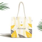 - Canta-4373 - Realhomes Realhomes I Love Animals Tasarımlı Kumaş Plaj Çantası Realhomes