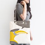 - Canta-4377-1 - Realhomes I Can Fly Leylek Motifli Bebek Odası Kumaş Plaj Çantası Realhomes