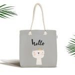- Canta-4383 - Realhomes Realhomes Hello Kedicik Özel Tasarımlı Kumaş Plaj Çantası Realhomes