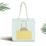 - Canta-4390 - Realhomes Sevimli Tavşan Desenli Özel Tasarımlı Dijital Baskılı Çocuk Odası Kumaş Plaj Çantası Realhomes