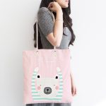 Pembe Zeminde Sevimli Ayıcık Motifli Kumaş Plaj Çantası Realhomes