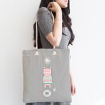 Gri Zeminde Deniz ve Ayıcık Desenli Kumaş Plaj Çantası Realhomes