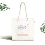 - Canta-4447 - Realhomes Realhomes Beyaz Zeminde Balon Tasarımlı Kumaş Plaj Çantası Realhomes