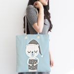 - Canta-4483-1 - Realhomes Realhomes Mavi Zeminde Ayıcık Tasarımlı Kumaş Plaj Çantası Realhomes